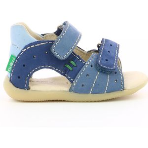 Sandalen in leer Boping, klittenband KICKERS. Leer materiaal. Maten 23. Blauw kleur