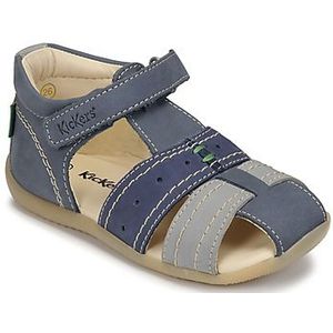 Leren sandalen jongensbaby Bigbazar 2 Iconique Biboo KICKERS� driekleurig blauw