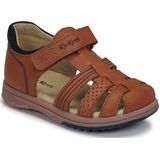 KICKERS - Platiback - Leren Sandalen - Kastanje Kleur