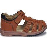 KICKERS - Platiback - Leren Sandalen - Kastanje Kleur