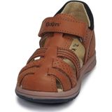 KICKERS - Platiback - Leren Sandalen - Kastanje Kleur