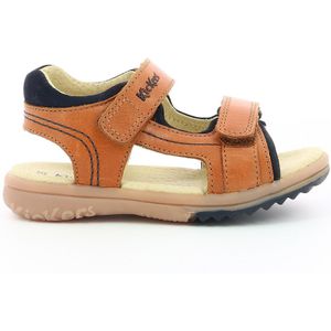 Kickers Platino sandalen met open teen voor jongens, Bruin Camel 114