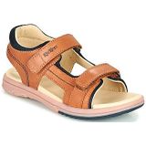 Sandalen - Camel - Leder - Verstelbaar Met Velcro
