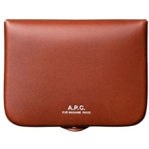 A.p.c., Hazelnoot Leren Portemonnee Bruin, unisex, Maat:ONE Size