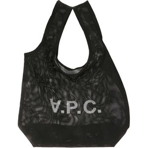 A.p.c., Tassen, Heren, Zwart, ONE Size, Polyester, Mesh Tote Tas