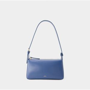 A.p.c., Tassen, Dames, Blauw, ONE Size, Katoen, Ocean Blue Sac Virginie Baguette
