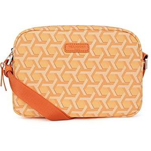 Hexagona Dames Paris-Trotteur Signature Collection-Orange-in gecoat canvasHandtas voor dames, kleine schoudertas, L: 24 x uur: 17 x P: 6 cm, ORANJE