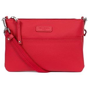 Hexagona Dames Parijs-Clutch Serena Collection-Geel-in Synthetisch-1 Verwijderbare Verstelbare Schouderriem-Ceremonie Vrouw Pouch-Telefoontas, L: 23 x H: 15 x P: 2 cm, Rood, L : 23 x h : 15 x P : 2 cm