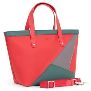 Hexagona Paris Boodschappentas voor dames, grafische collectie, rood/meerkleurig, van synthetisch, handtas, dameshandtas, schoudertas, kleine tas, schoudertas