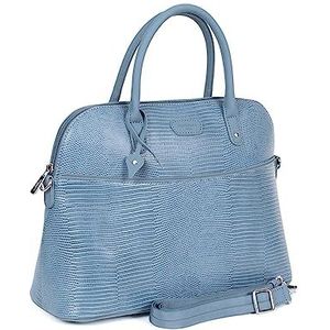 Hexagona Paris - handtas met 2 handgrepen - voor dames - collectie Exotica - hemelsblauw - van synthetisch - hagedissenbonen - handtas - schoudertas - kleine tas