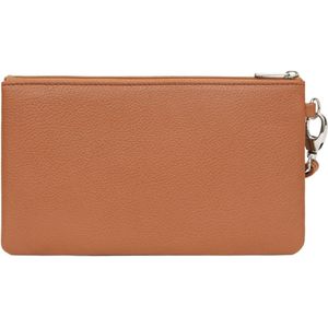 HEXAGONA LEREN CLUTCH COGNAC