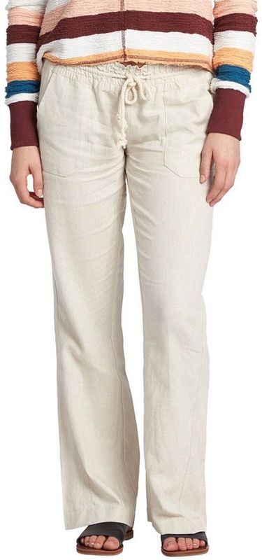 Oceanside - Flared Trousers - Groen - Flax Viscose Blend