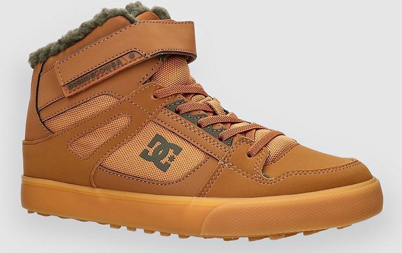 DC Shoes Pure High Top winter skateboardschoenen voor jongens, wheat, 32.5 EU