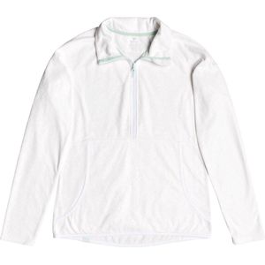 Roxy - Cascade Dames Skipully - Bright White Risingpeak Embos - Technische Fleece met Rits