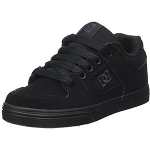 DC Shoes Pure-Leather Shoes Sneakers voor jongens, zwart, 30 EU
