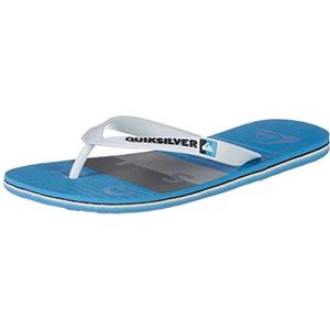 Quiksilver Molokai Word Block Flops voor heren, flip-flops, Wit Grijs Blauw, 39 EU