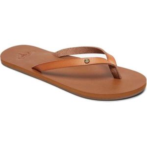 Cognac - Synthetische Teenslippers - Laag - EVA Zool - Rubber Loopzool