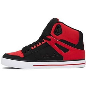 DC Shoes Heren Pure Leather High Top Sneakers, Fiery Red Wit Zwart, 41 EU