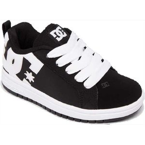 DC Shoes Court Graffik Sneakers voor jongens, zwart/wit, 34,5 EU, Zwart Zwart Wit, 34.5 EU