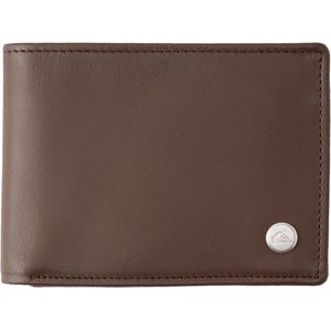 Quiksilver Mac - Lederen portemonnee voor heren met drie kleppen EQYAA03940, Chocolade, Casual