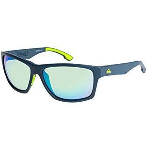Quiksilver Trailway zonnebril voor heren, mat marineblauw/geel (Ml Yellow), one size
