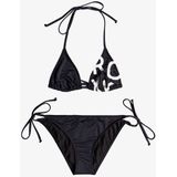 Roxy - Beach Classics Tie Side - Triangel Bikini - Zwart - Zachte, Bestendige Stretchstof, Verwijderbare Pads, Verstelbare Bandjes