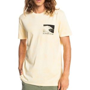 Quiksilver - Smiley Wave - T-shirt - Geel - Korte Mouwen - 100% Biologisch Katoen