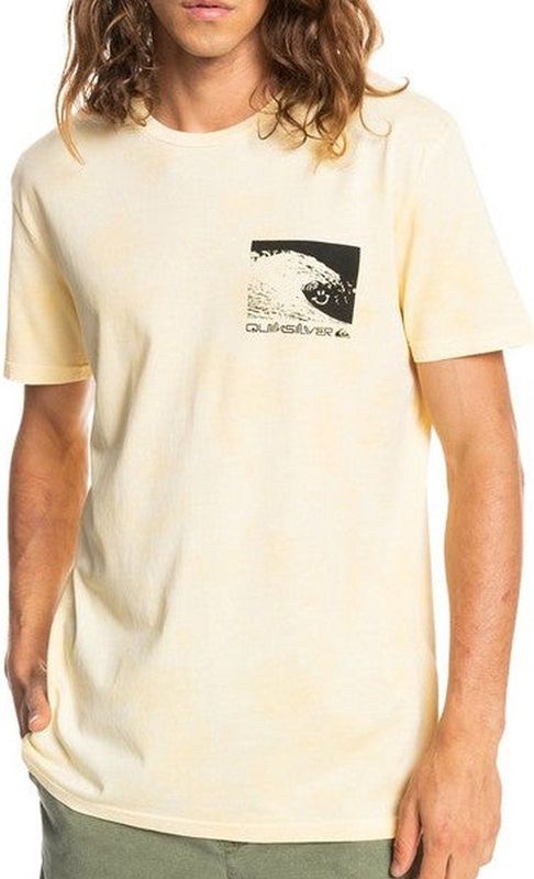 Quiksilver - Smiley Wave - T-shirt - Geel - Korte Mouwen - 100% Biologisch Katoen