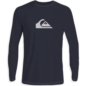 Quiksilver - UV-Zwemshirt met lange mouwen voor jongens - Solid - Donkerblauw - maat 146-152cm