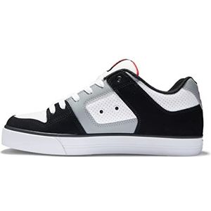 DC Shoes Heren Pure-Leather Shoes for Men Sneaker, Zwart/Wit/Grijs, 46 EU
