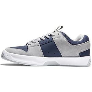 DC Shoes Lynx Zero-Leather Shoes for Men Sneakers, Navy/Grey, 36 EU
