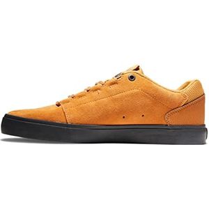 DC Shoes Heren Hyde-Leather Shoes for Men Sneaker, Black/Wheat, 38,5 EU