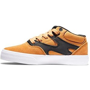 DC Shoes Kalis Vulc-Mid-Top leren schoenen voor jongens, zwart/zwart, 31 EU