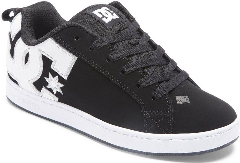 DC Shoes - Court Graffik - Sneaker - Zwart Wit - Nubuckleer en Leren