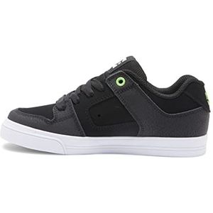 DC Shoes Pure skateboardschoenen voor jongens, Zwart Grijs Groen, 28 EU