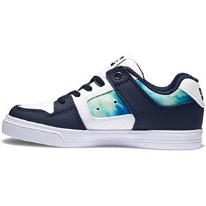 DC Shoes Pure Elastische sneakers, wit/blauw/groen, 28 EU, Wit Blauw Groen, 28 EU