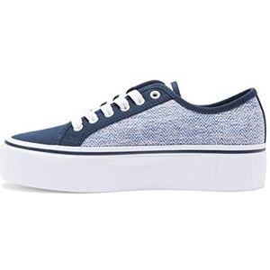 DC Shoes Dames Manual Platform Sneakers, blauw/wit, 40 EU