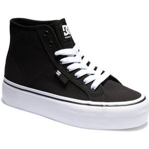 DC Shoes Manual Hi Platform sneakers voor dames, zwart wit, 36 EU