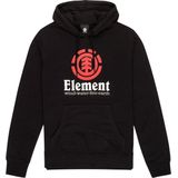 Element - Zwarte Verticale Hoodie - Heren - Katoen - Met Kangoeroezak