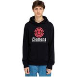 Element - Zwarte Verticale Hoodie - Heren - Katoen - Met Kangoeroezak