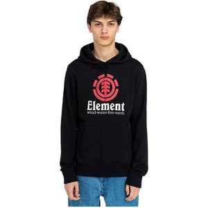 Element - Zwarte Verticale Hoodie - Heren - Katoen - Met Kangoeroezak