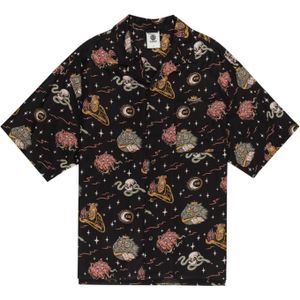 Element Resort Overhemd Heren - Zwart Met Tropisch Dessin