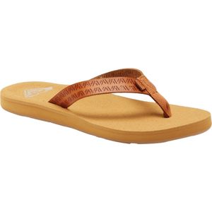 Roxy - Porto - Strand Teenslippers - Zwart - Synthetisch Leer en Polyester