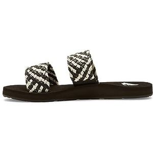 Roxy Porto Slide II sandalen voor dames, zwart/wit, 38 EU, zwart wit, 38 EU