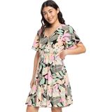 Midi-jurk - Geprinte Ecovera Crêpe - V-hals - Wapperende Mouwen