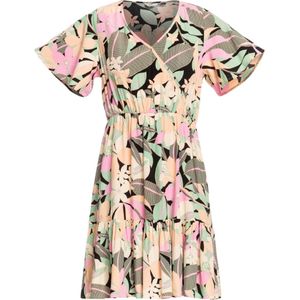 Midi-jurk - Geprinte Ecovera Crêpe - V-hals - Wapperende Mouwen