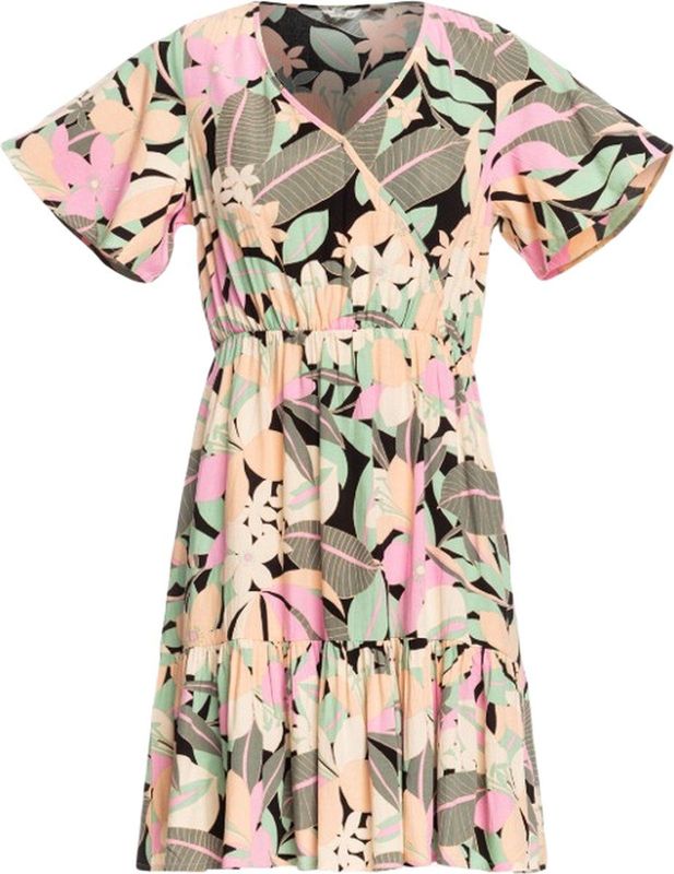 Midi-jurk - Geprinte Ecovera Crêpe - V-hals - Wapperende Mouwen