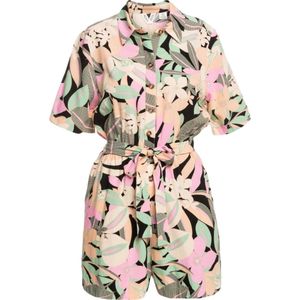 Roxy - Real Yesterday - Playsuit - Multi - 100% Viscose, Korte Mouwen, Elastische Tailleband