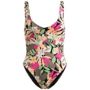 Roxy - Beach Classics - Eendelig Badpak - Zwart - Gerecycled Nylon, Verstelbare Bandjes, Verwijderbare Pads