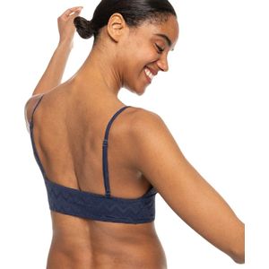 Bikini Top - Blauw - Getextureerde Jacquardstof - Verstelbare Bandjes